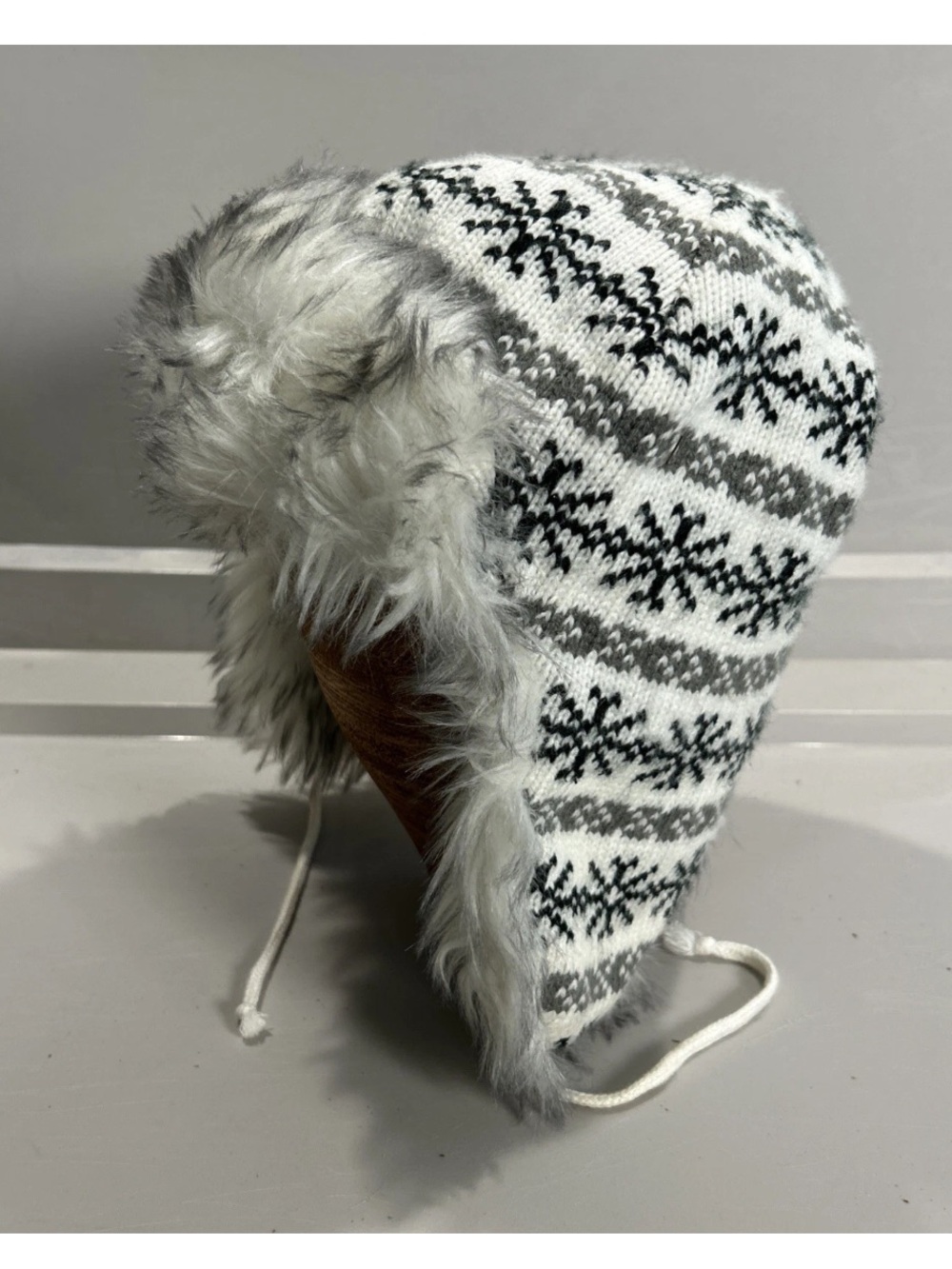 Screamer Trapper Hat Faux Fur Knit Ear Flap Fleece Lined Bomber Hat Winter OSFM - Picture 1 of 12